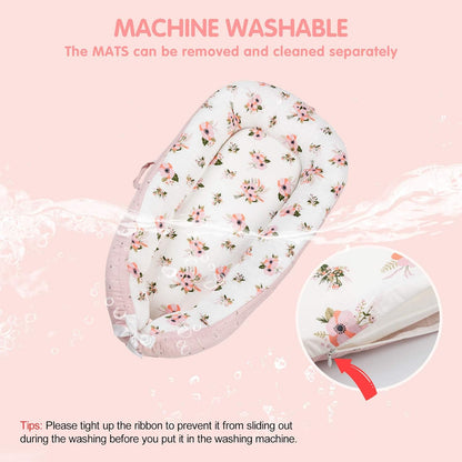 Baby Lounger Cover Portable Newborn Lounger Seat Cover, Reversible Infant Nest, Durable and Machine Washable, Adjustable Lounger for Babies