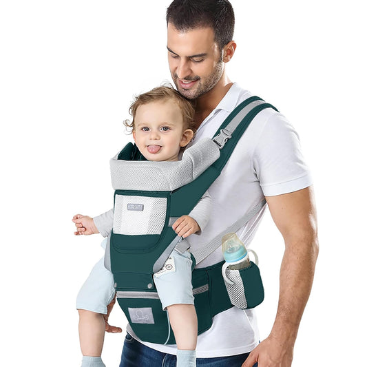 Ergonomic Baby Carrier with Hip Seat - Newborn to Toddler Hip Carrier (7-45 lbs) Front & Back Carry