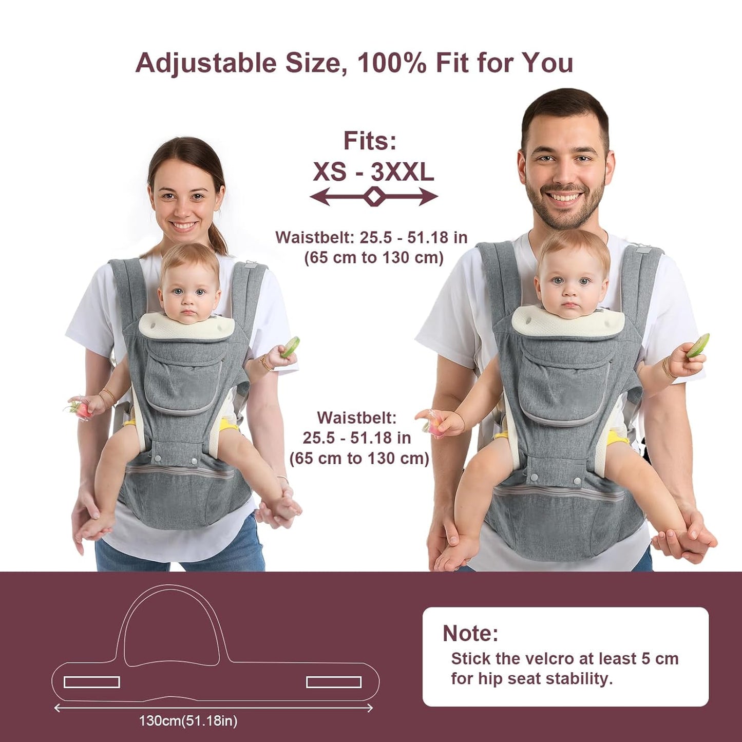 Baby Carrier, 6-in-1 Newborn to Toddler Carrier(7-50lbs),Ideal for Mom & Dad, Perfect for Shopping & Travel