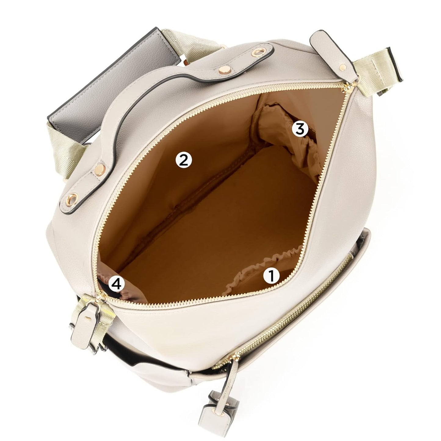 Diaper Bag Backpack, Waterproof Leather Diaper Bags With Changing Station for Baby, Fashion Nappy Travel Backpack for Mom Dad