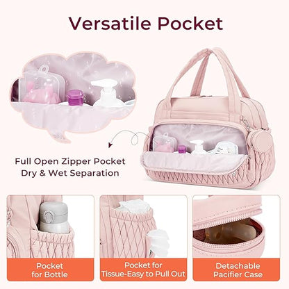 Tote Diaper Bags, Travel Crossbody Large Capacity Hospital Bag for Women Labor Delivery with Pacifier Case