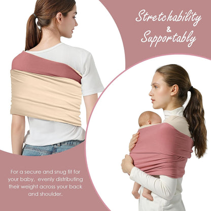 Porte-bébé en écharpe–Porte-bébé en tissu pour nouveau-nés (3 à 16 kg) 
