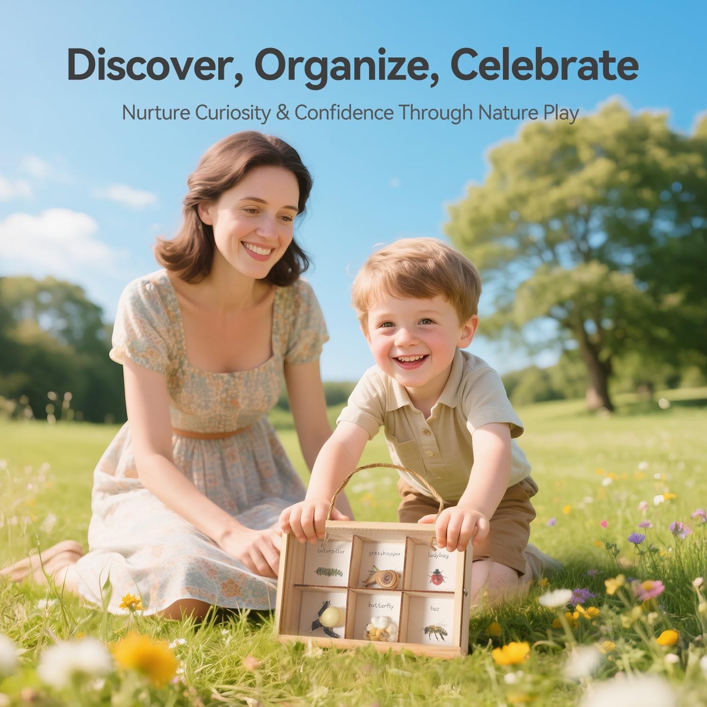 Kids Nature Explorer Kit – Outdoor Treasure Hunt Set with Binoculars, Magnifying Glass, Wooden Collection Box & Mission Cards