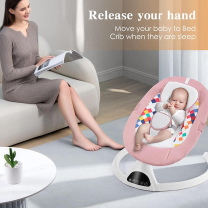 Baby Swing for Infants,Electric Bouncer for Babies ,5 Speeds, Bluetooth Music, Toys