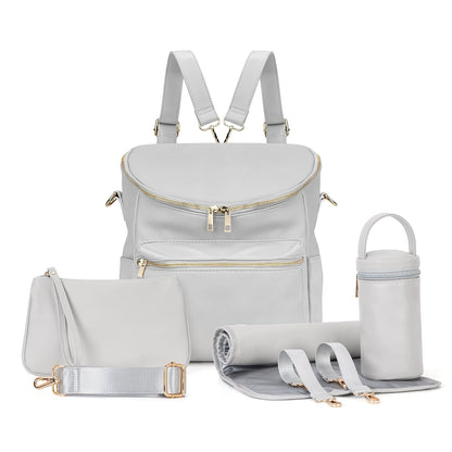 2026 New Diaper Bag Backpack, Fashion Leather Mommy Backpacks, Travel Baby Diaper Bags with in Bag Organizer and Changing Pad