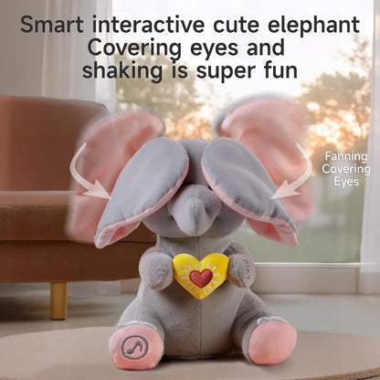 Interactive Singing Plush Elephant Toy - Musical  Elephant with Flapping Ears for Babies & Toddlers