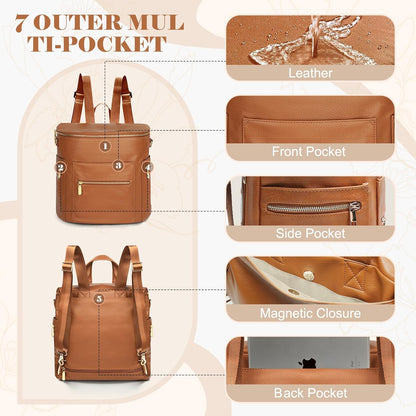 Diaper Bag Backpack Baby Diaper Bag, Large Leather Diaper Bag Backpack with Changing Pad
