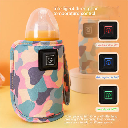 USB Portable Baby Bottle Warmer Sleeve – Fast Heating Travel Milk Warmer with Type-C Cable, Compatible with Most Bottles for Car & Home