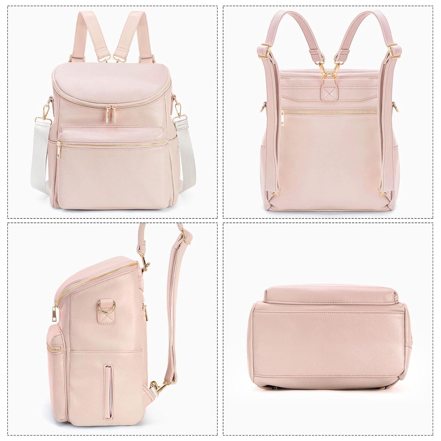 2026 New Diaper Bag Backpack, Fashion Leather Mommy Backpacks, Travel Baby Diaper Bags with in Bag Organizer and Changing Pad