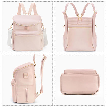 2026 New Diaper Bag Backpack, Fashion Leather Mommy Backpacks, Travel Baby Diaper Bags with in Bag Organizer and Changing Pad