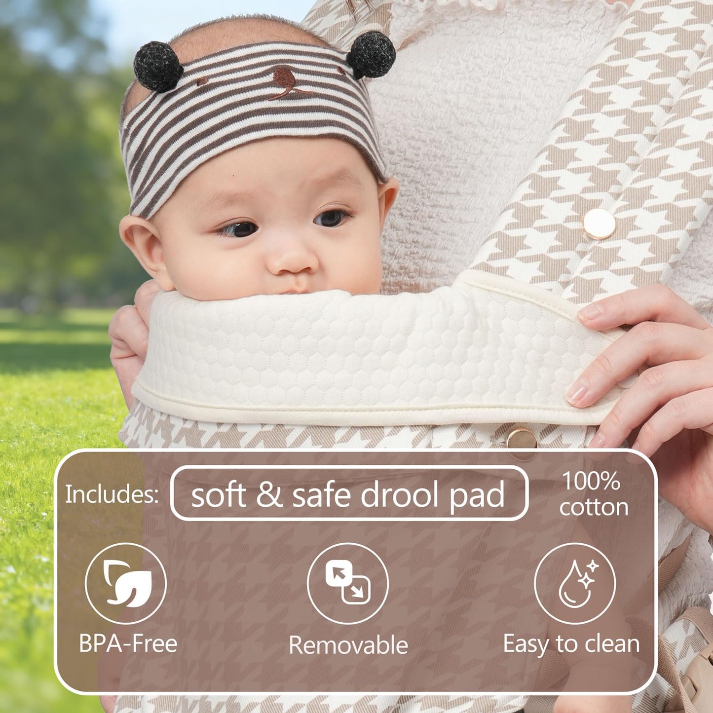 Ergonomic Baby Carrier Newborn to Toddler - 3-Position Infant Carrier with Head Support (3-36 Months) Premium Cotton & Lightweight