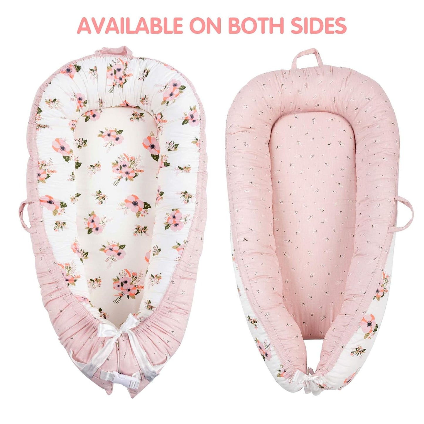 Baby Lounger Cover Portable Newborn Lounger Seat Cover, Reversible Infant Nest, Durable and Machine Washable, Adjustable Lounger for Babies