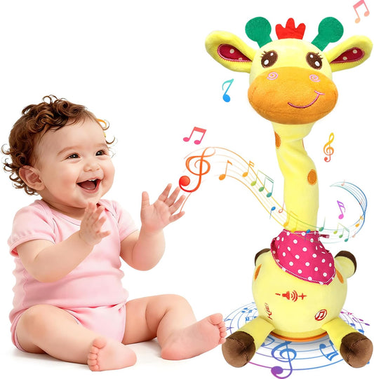 Dancing Giraffe Plush Toy for Toddlers with Music, Voice Repeat & Light-Up Feature – Interactive Baby Gift