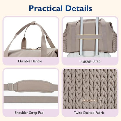 Extra Large Diaper Bag Tote - Detachable Pacifier Case, Insulated Pockets, Hospital & Travel Baby Bag