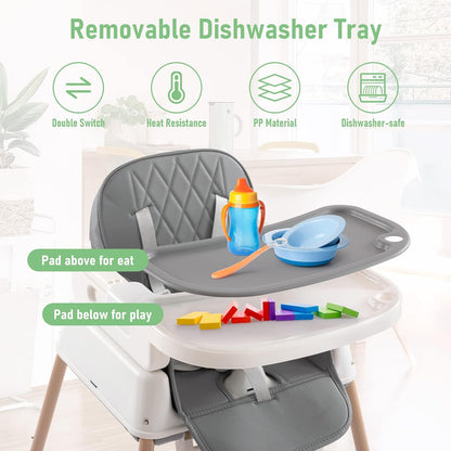 3 in 1 Baby High Chair,Adjustable Convertible Chairs Baby High Chairs