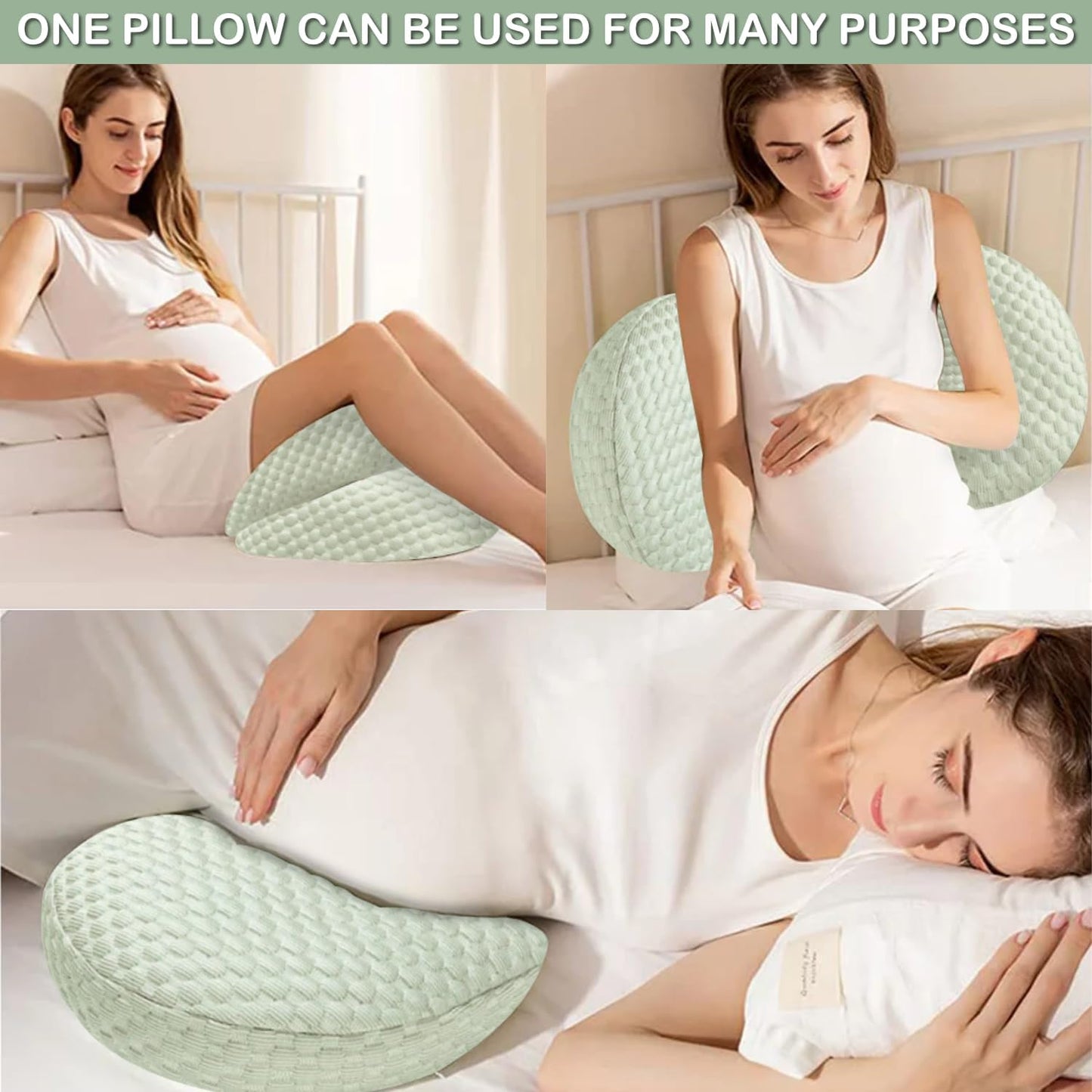 Pregnancy Pillow, Soft Maternity Pillow with Detachable & Adjustable Pillow Cover