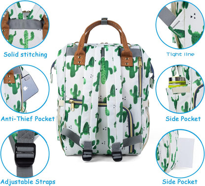 Diaper Bag Backpack for Mom Dad, Maternity Changing Bag Diaper Backpack with Stroller Straps