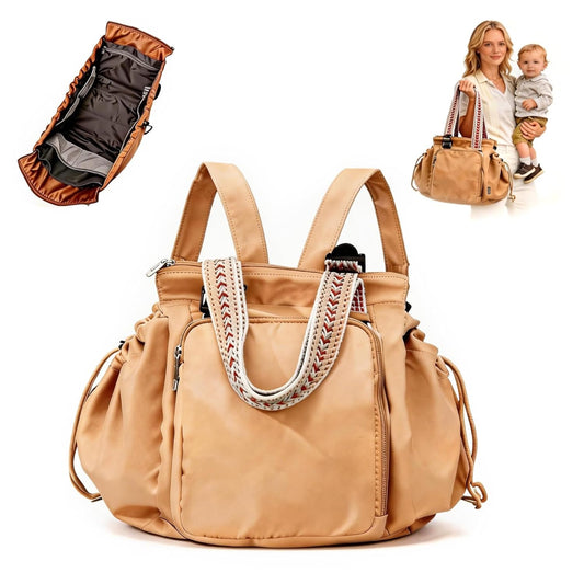 Convertible Diaper Bag Tote Backpack, Large Capacity Waterproof Baby Travel Hospital Organizer Bag