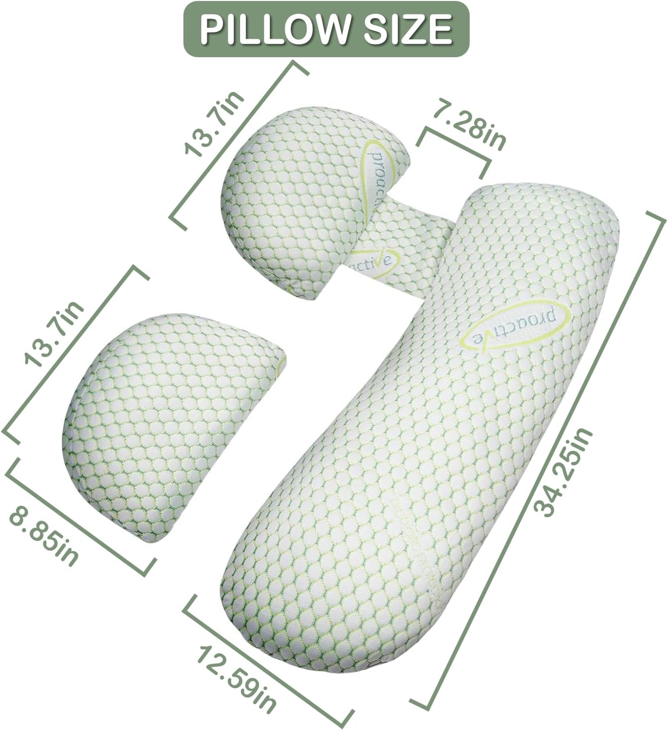 Pregnancy Pillow, Maternity Pillow for Pregnant Women, Soft Maternity Pillow with Detachable & Adjustable Pillow Cover