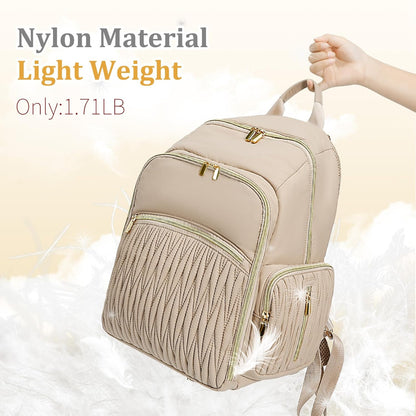 Quilted Diaper Bag Backpack with Changing Pad ，Mommy Backpack for Baby Shower Gifts