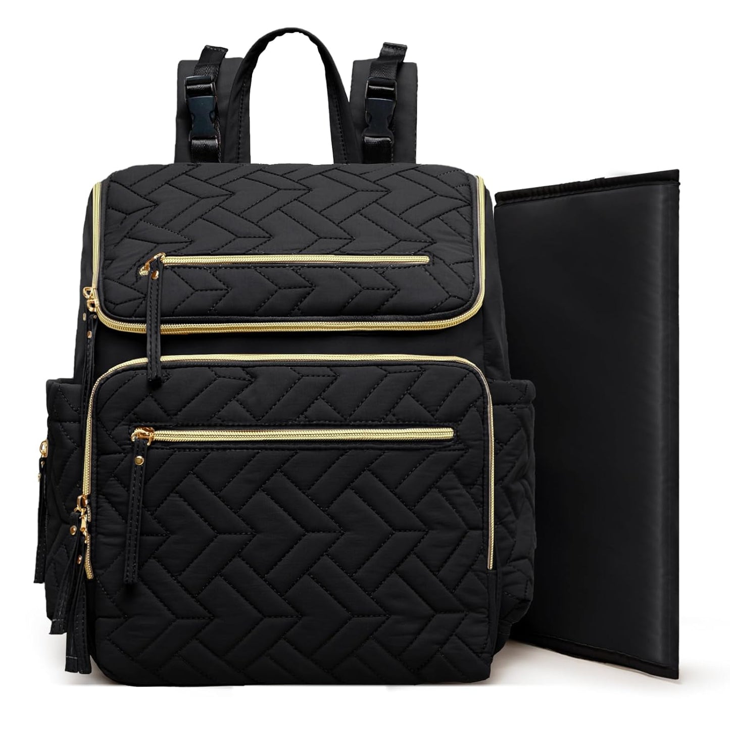 Diaper Bag Backpack Large Baby Diaper Bag Leather with 17 Diaper Bag Organizing Pouches,Changing Pad,Stroller Straps,4 Insulated Pockets