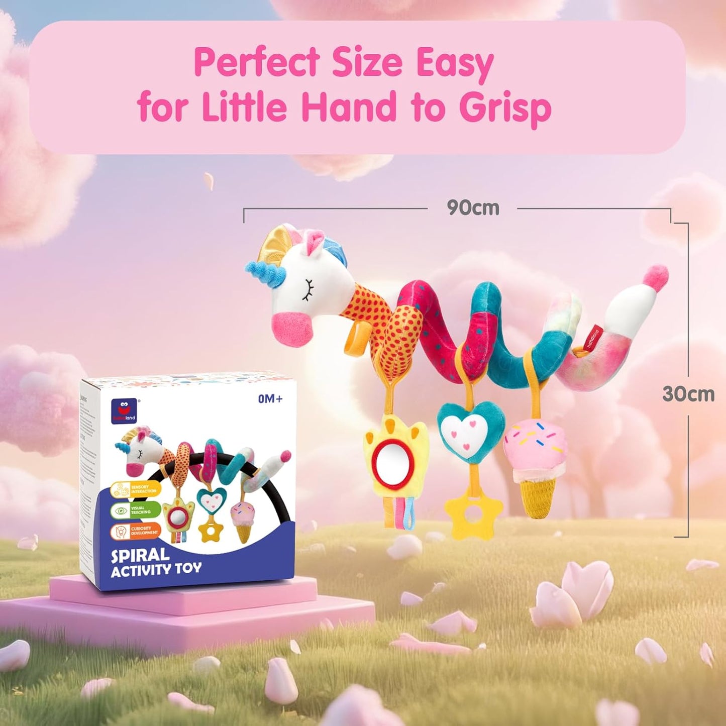 Car Seat Toys For Babies 0-6 Months Baby ,Rattle, Mirror, Crinkle, Squeaky Carseat Stroller Toys