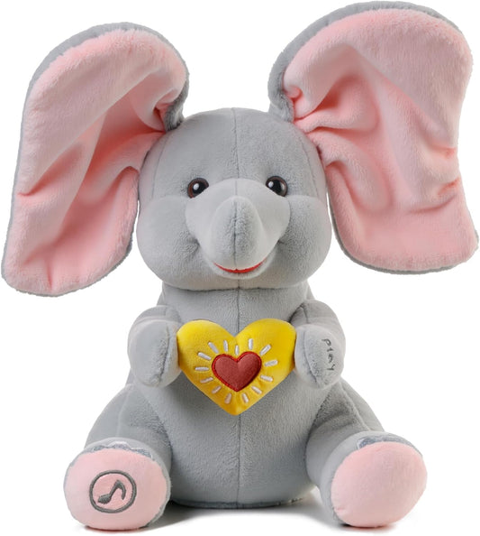 Interactive Singing Plush Elephant Toy - Musical  Elephant with Flapping Ears for Babies & Toddlers
