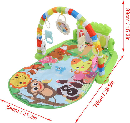 Baby Kick Play Mat, Detachable Tummy Time Mats with Music and Soft Lights for Newborn Infants Boys Girls Crawling Playing