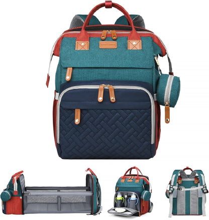 Baby Diaper Bags with Changing Station, Large Capacity Diaper Bag Backpack for Moms Dads with USB Charging Port,Travel Baby Bag with Pacifier Case & Stroller Straps
