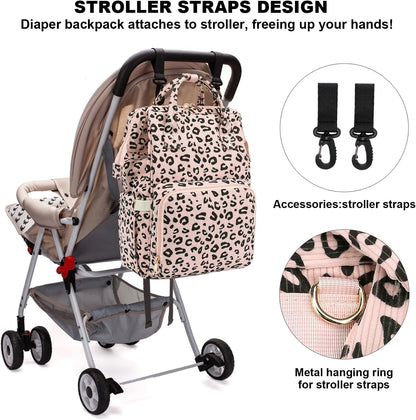 Corduroy Diaper Bag Backpack for Baby Girls Boys, Women Large Nappy Bags for Mom