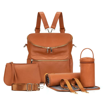 2026 New Diaper Bag Backpack, Fashion Leather Mommy Backpacks, Travel Baby Diaper Bags with in Bag Organizer and Changing Pad