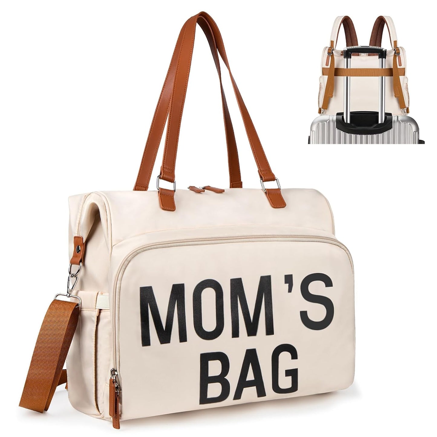 Diaper Bag Backpack Baby Bag, 4 in 1 Diaper Bag Tote, Mom Bag for Hospital with 14 Pockets, Diaper Tote Bag for Labor & Delivery, Large Waterproof Baby Travel Bag with 3 Insulated Pockets