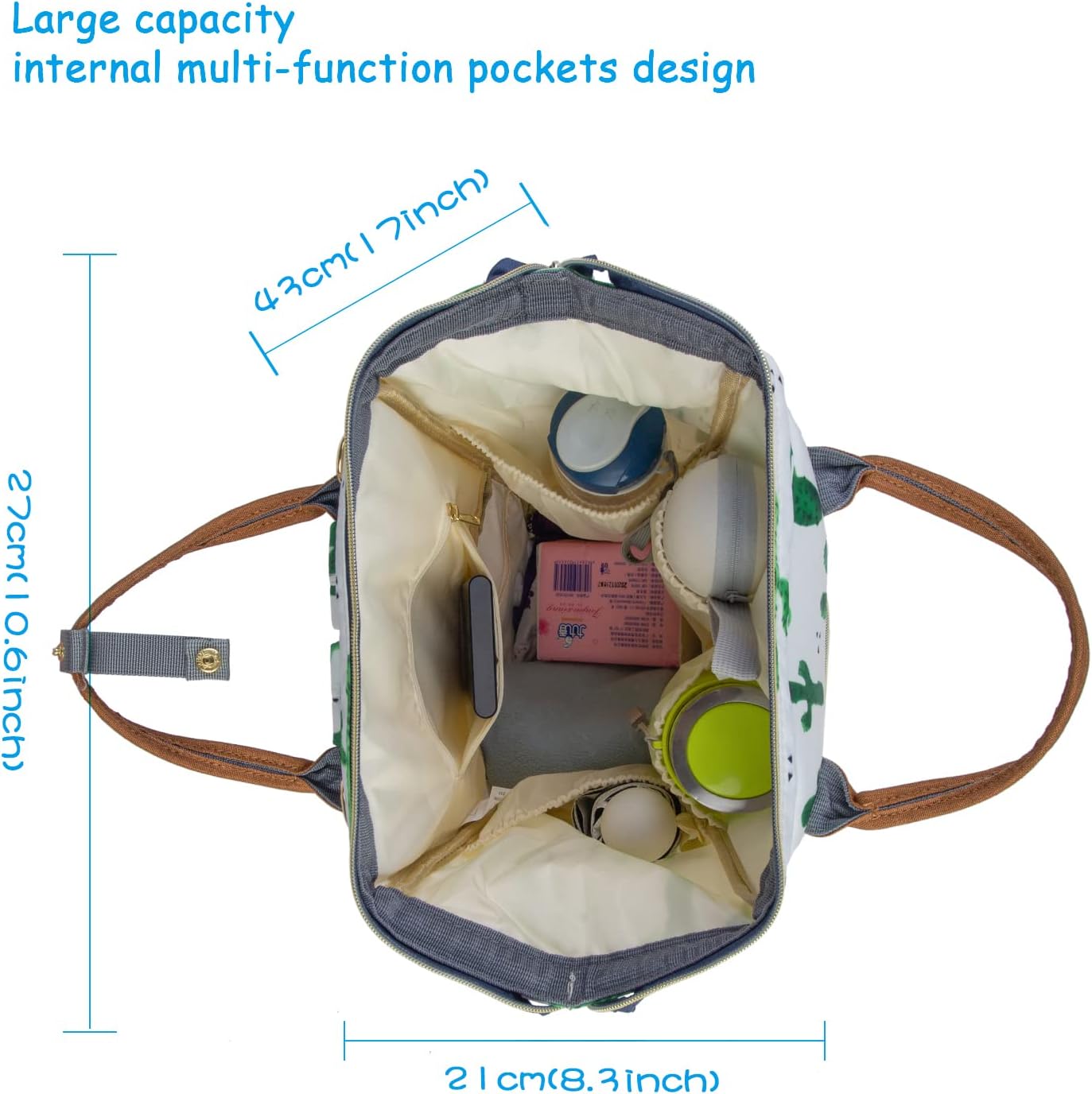 Diaper Bag Backpack for Mom Dad, Maternity Changing Bag Diaper Backpack with Stroller Straps