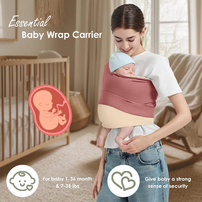 Porte-bébé en écharpe–Porte-bébé en tissu pour nouveau-nés (3 à 16 kg) 