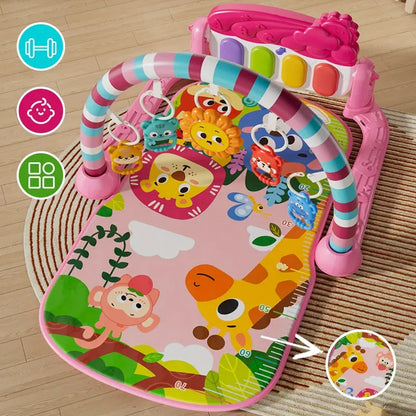 5-in-1 Multifunctional Baby Activity Center with Musical Piano Keys, Sensory Toys & Adjustable Reclining Seat