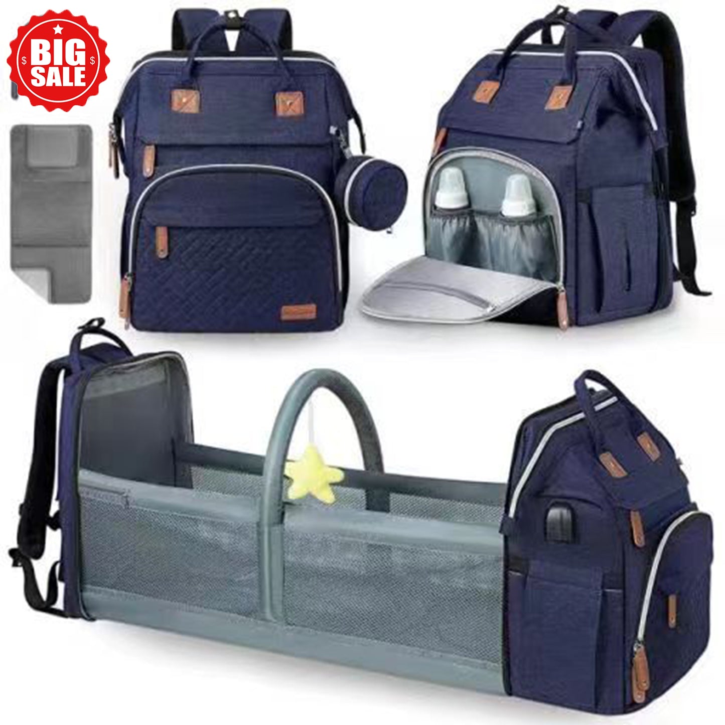 Diaper Bag Backpack with Changing Station, Large Capacity, Newborn Essentials Must Haves