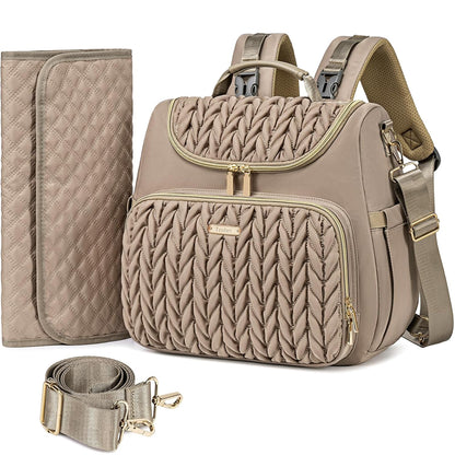 4 in 1 Convertible Diaper Bag Backpack,Waterproof Baby Diaper Bag with Changing Pad
