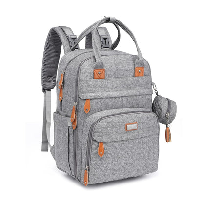Diaper Bag Backpack -  Multi Function Water Resistant Diaper Bag with Changing Pad, Stroller Straps & Pacifier Case ,Travel Essentials