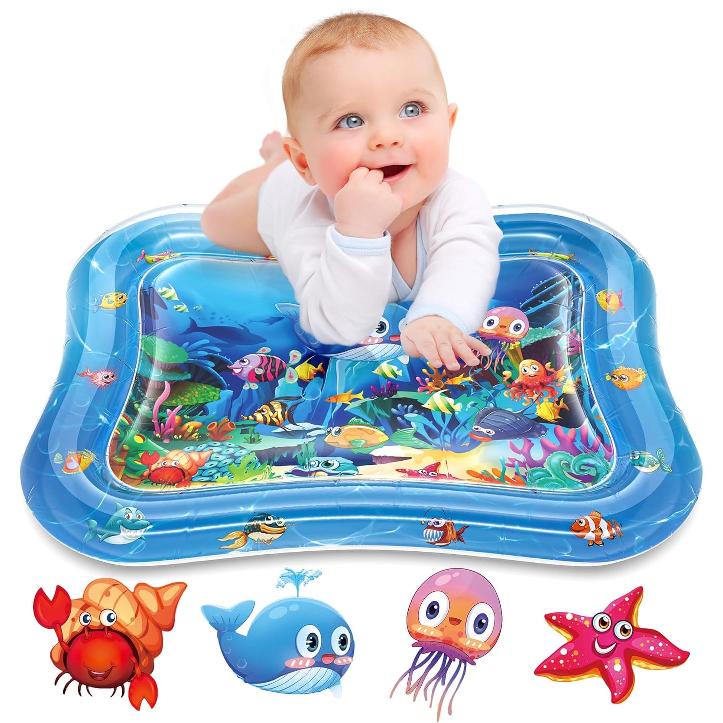 Premium Inflatable Baby Water Play Mat, Tummy Time Sensory Activity Toy for Infants and Toddlers 3-24 Months