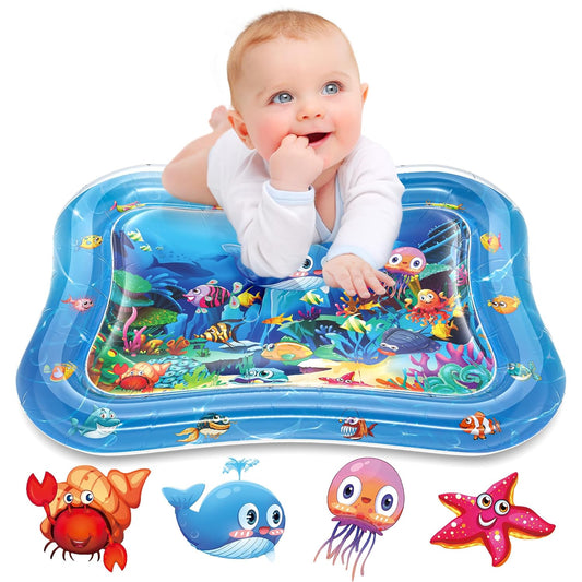 Premium Inflatable Baby Water Play Mat, Tummy Time Sensory Activity Toy for Infants and Toddlers 3-24 Months