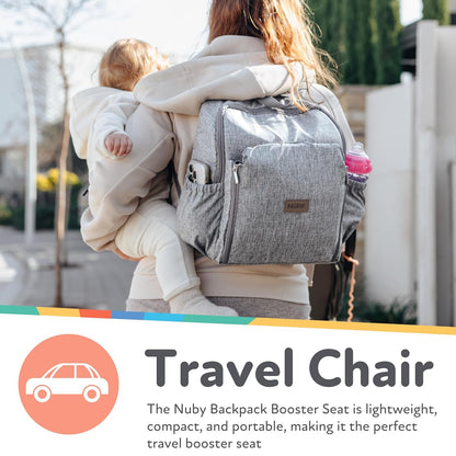 2-in-1 Backpack Booster Seat for Travel – Portable Baby Highchair with 5-Point Harness, Holds Up to 55 lbs