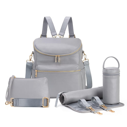 2026 New Diaper Bag Backpack, Fashion Leather Mommy Backpacks, Travel Baby Diaper Bags with in Bag Organizer and Changing Pad