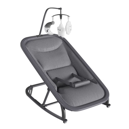 Baby Bouncer Folding Bouncer Seat Chair for Babies 0-9 Months with Toy Bar Gray