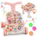 3-in-1 Baby Push Walker, Sit-to-Stand Activity Center with Music for Babies 6-12 Months