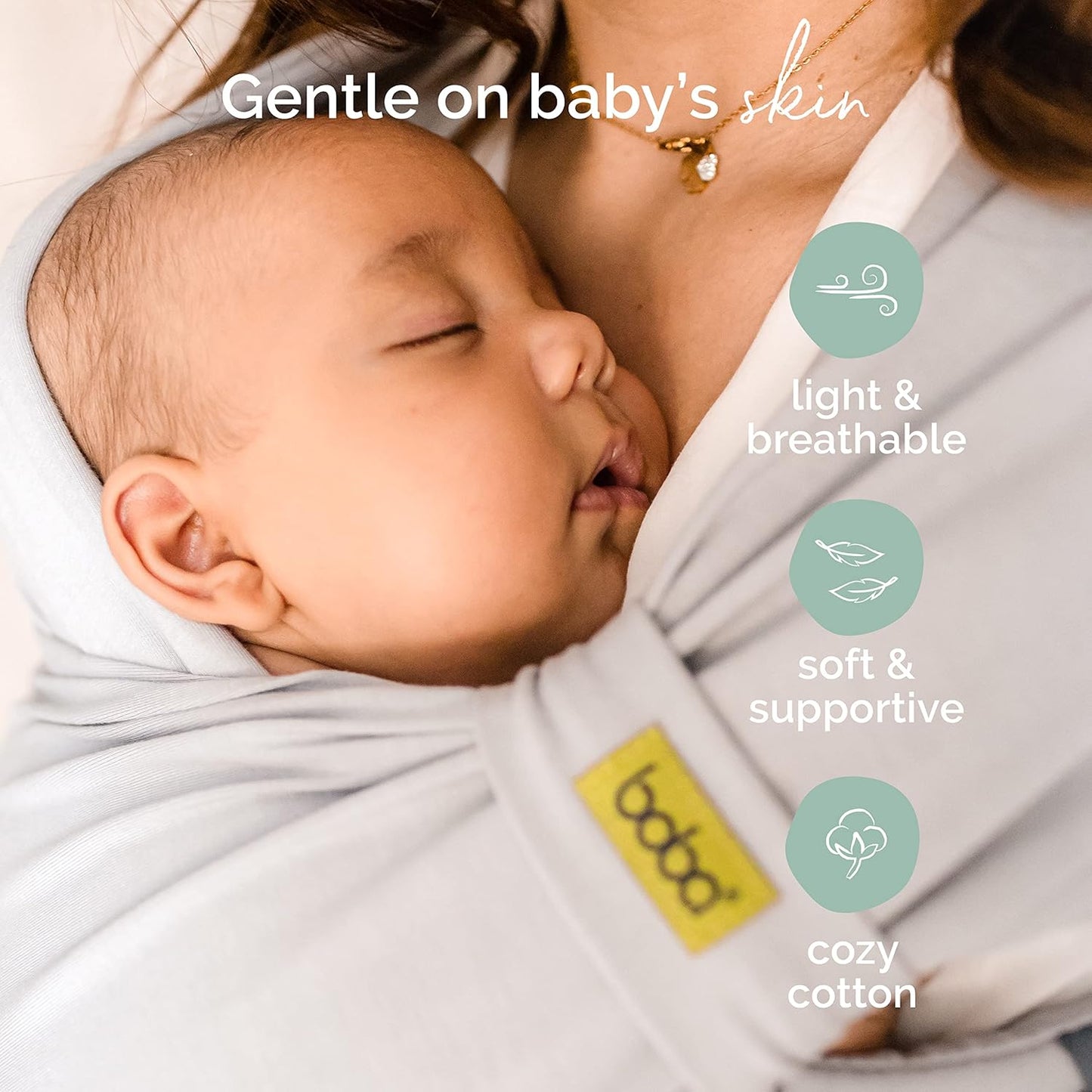 Pre-Wrapped Baby Carrier with Buckles - Easy On/Off Infant Sling for 0-18 Months, Soft & Stretchy