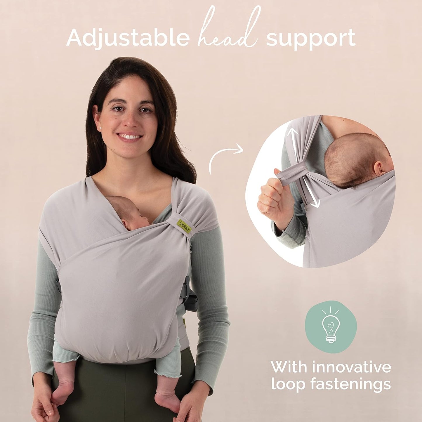 Pre-Wrapped Baby Carrier with Buckles - Easy On/Off Infant Sling for 0-18 Months, Soft & Stretchy