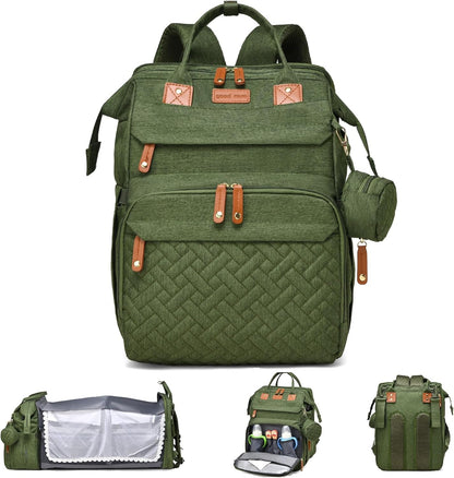 Baby Diaper Bags with Changing Station, Large Capacity Diaper Bag Backpack for Moms Dads with USB Charging Port,Travel Baby Bag with Pacifier Case & Stroller Straps