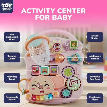 3-in-1 Baby Push Walker, Sit-to-Stand Activity Center with Music for Babies 6-12 Months