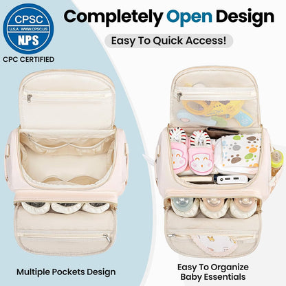 4 in 1 Convertible Diaper Bag Backpack,Waterproof Baby Diaper Bag with Changing Pad