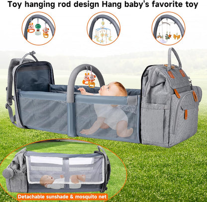 Baby Diaper Bags with Changing Station, Large Capacity Diaper Bag Backpack for Moms Dads with USB Charging Port,Travel Baby Bag with Pacifier Case & Stroller Straps